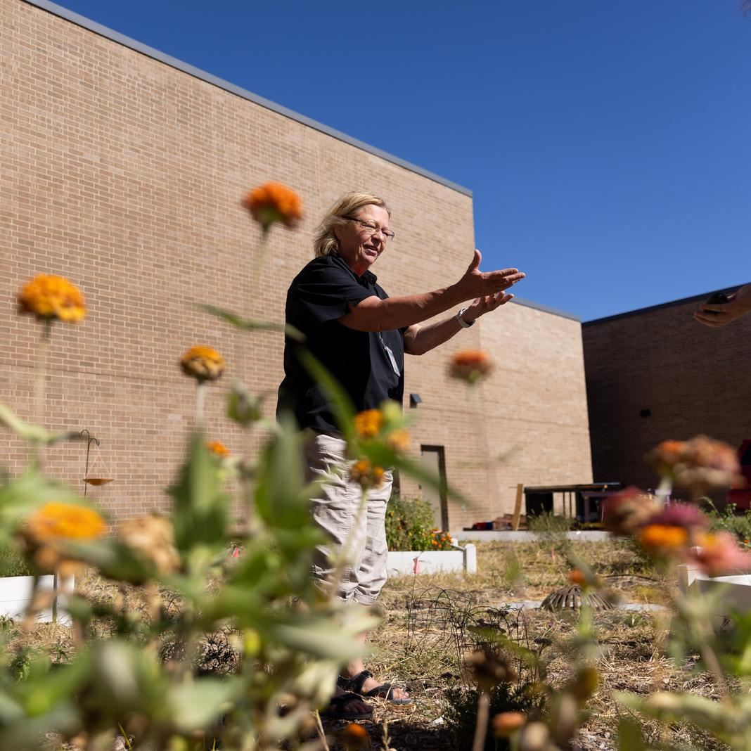  Lee Stover teaches a class among wildflowers